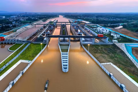Kênh đào Bình Lục được đánh giá là công trình thế kỷ ở Trung Quốc. (Ảnh: CHINANEWS)