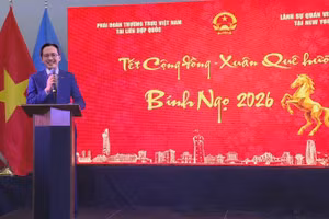 Đại sứ Đỗ Hùng Việt, Trưởng Phái đoàn Thường trực Việt Nam tại Liên hợp quốc phát biểu tại chương trình. (Ảnh do Phái đoàn Thường trực Việt Nam tại Liên hợp quốc cung cấp)