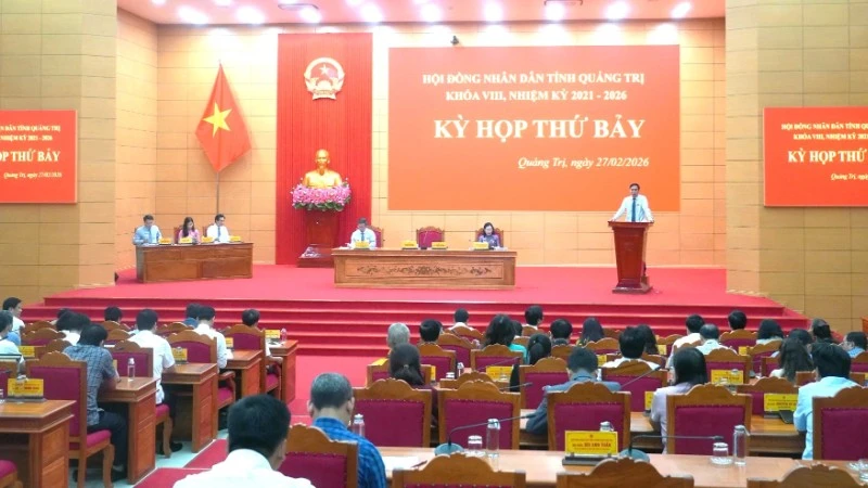 Quang cảnh kỳ họp thứ 7 Hội đồng nhân dân tỉnh Quảng Trị.