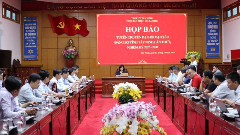 Tỉnh ủy Tây Ninh tổ chức họp báo tuyên truyền Đại hội đại biểu Đảng bộ tỉnh Tây Ninh lần thứ I, nhiệm kỳ 2025-2030.