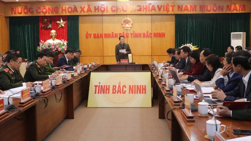 Đại tướng Lương Tam Quang, Ủy viên Bộ Chính trị, Bộ trưởng Công an chủ trì buổi làm việc với tỉnh Bắc Ninh.