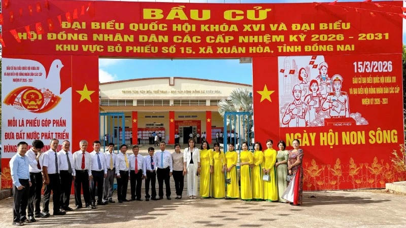 Khu vực bỏ phiếu số 15, xã Xuân Hòa, tỉnh Đồng Nai tham gia tổng diễn tập bầu cử đại biểu Quốc hội khóa XVI và đại biểu hội đồng nhân dân các cấp nhiệm kỳ 2026-2031.