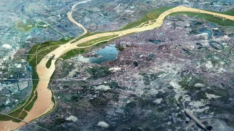 Phối cảnh Quy hoạch phân khu đô thị sông Hồng.