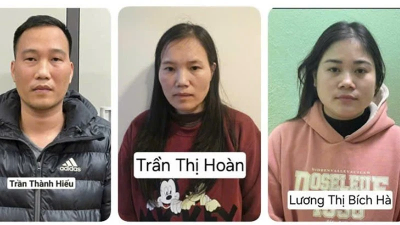 Ba trong số 11 bị can trong vụ án. (Ảnh: Bộ Công an)