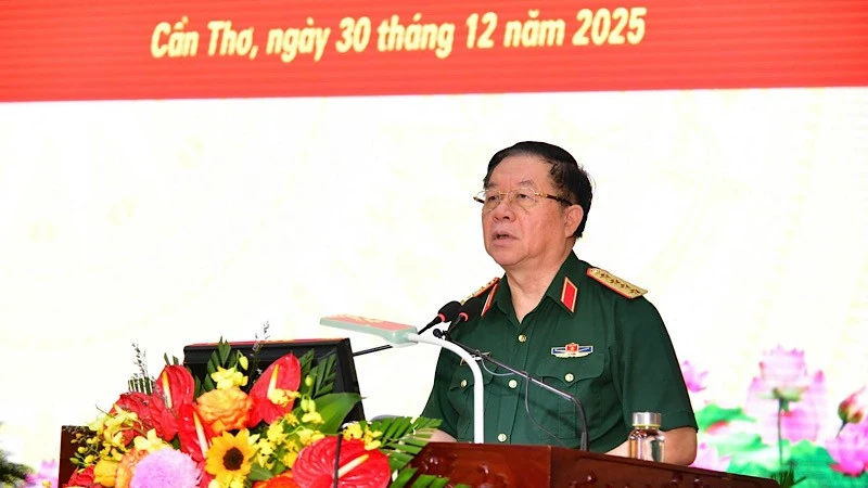 Đại tướng Nguyễn Trọng Nghĩa phát biểu chỉ đạo tại Hội nghị.
