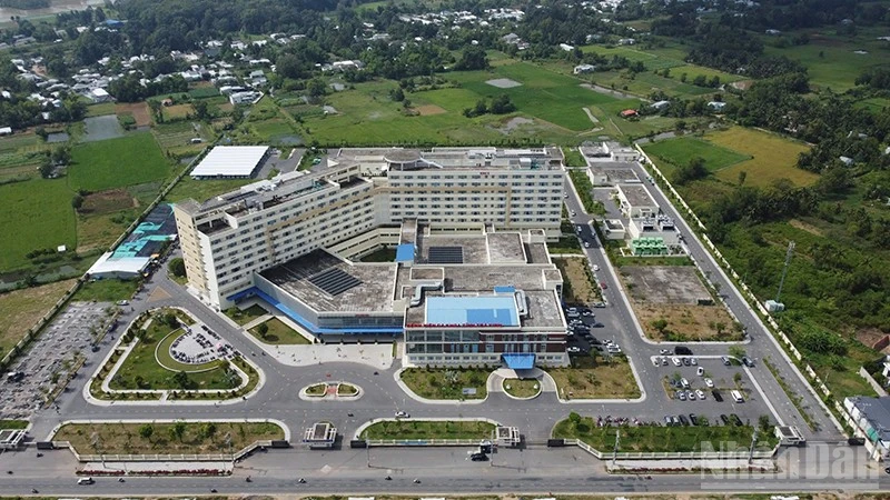 Bệnh viện đa khoa Trà Vinh, phường Nguyệt Hóa, tỉnh Vĩnh Long, nơi xảy ra vụ nổ.