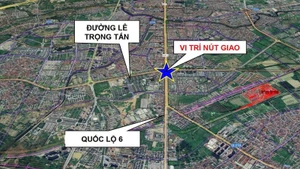 Sơ đồ vị trí xây dựng cầu vượt nút giao đường Lê Trọng Tấn-Quốc lộ 6