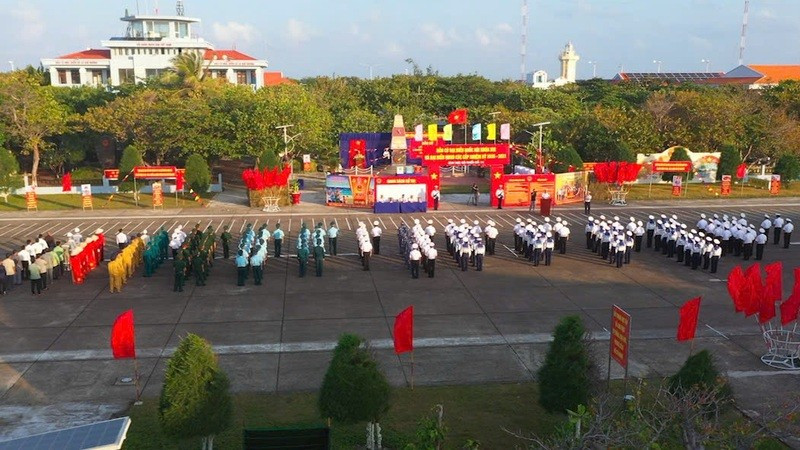 Quang cảnh khai mạc bầu cử ở đảo Trường Sa. (Ảnh: CTV)