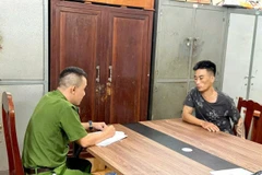 Đối tượng Mai Đức Giang tại Cơ quan Công an.