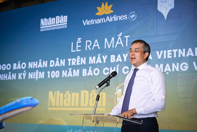 Ông Đặng Ngọc Hòa, Chủ tịch Hội đồng quản trị Vietnam Airlines chia sẻ tại lễ ra mắt. z6717959897585-e840c811e28ba87a74f3c29fc916ec20.jpg