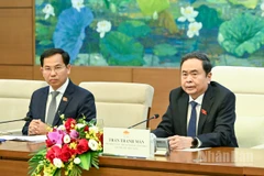 Chủ tịch Quốc hội Trần Thanh Mẫn phát biểu tại cuộc tiếp. (Ảnh: DUY LINH)