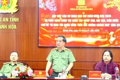 Thiếu tướng Nguyễn Hữu Phước, Giám đốc Công an tỉnh Khánh Hòa phát biểu tại buổi phát động cuộc thi sáng tác nhiếp ảnh, hội họa, điêu khắc với chủ đề “Vì bình yên cuộc sống trên quê hương Khánh Hòa” năm 2026.
