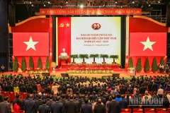 Quang cảnh phiên trù bị Đại hội đại biểu Đảng bộ Thành phố Hà Nội lần thứ 18.