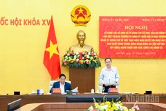 Bí thư Đảng ủy Chính phủ, Thủ tướng Chính phủ Phạm Minh Chính và Bí thư Đảng ủy Quốc hội, Chủ tịch Quốc hội Trần Thanh Mẫn đồng chủ trì hội nghị. 