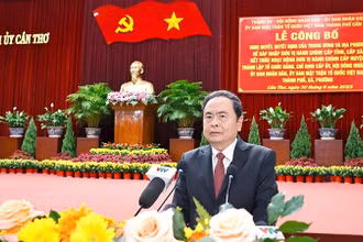 Chủ tịch Quốc hội Trần Thanh Mẫn phát biểu tại buổi lễ.