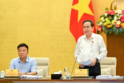 Chủ tịch Quốc hội Trần Thanh Mẫn phát biểu khai mạc phiên họp. (Ảnh: Duy Linh) 