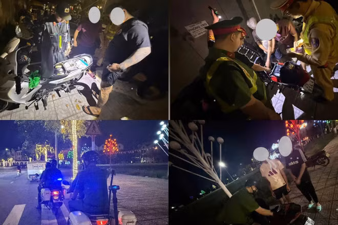 Công an xã An Khánh (Hà Nội) phối hợp các Tổ công tác 141, Công an thành phố Hà Nội, tổ chức tuần tra, kiểm soát bảo đảm an ninh trật tự trên địa bàn, chủ động phát hiện, ngăn chặn những trường hợp có dấu hiệu vi phạm pháp luật, nhất là các hành vi đua xe, điều khiển phương tiện phóng nhanh, lạng lách, đánh võng. (Ảnh: Công an xã An Khánh)