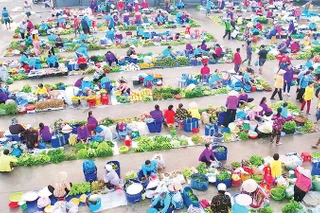Chợ "chồm hổm" nhìn từ trên cao.