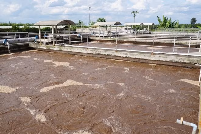 Khu vực xử lý nước thải tại Công ty cổ phần Khu công nghiệp Tân Bình.