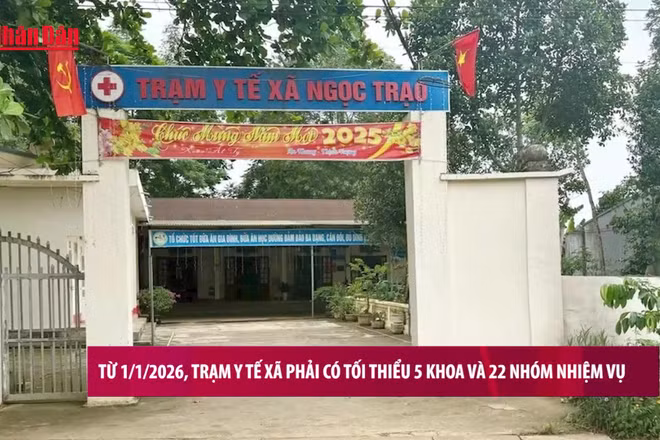 [Video] Từ 1/1/2026, trạm y tế xã phải có tối thiểu 5 khoa và 22 nhóm nhiệm vụ