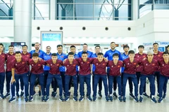 Các thành viên đội tuyển futsal Việt Nam lên đường tập huấn quốc tế. (Ảnh: VFF)