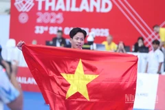 Khuất Hải Nam vượt qua vận động viên chủ nhà Thái Lan để mang về Huy chương Vàng. (Ảnh: HOÀNG MINH)