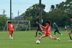 Các thành viên U20 nữ Việt Nam đã có những trận đấu giao hữu chất lượng trong chuyến tập huấn này. (Ảnh: VFF)