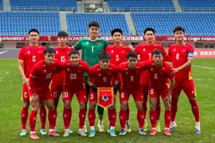 Đội hình xuất phát của U22 Việt Nam trong trận gặp U22 Hàn Quốc. (Ảnh: VFF)