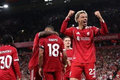 Tiền đạo người Pháp - Hugo Ekitike có màn ra mắt mỹ mãn tại Premier League. (Ảnh: Liverpool FC)