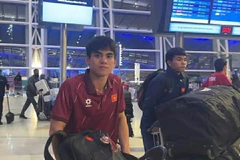 Đội trưởng Khuất Văn Khang cùng các đồng đội trở về nước sau hành trình đáng nhớ. (Ảnh: VFF)