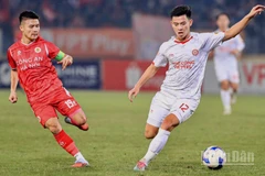 Thể Công Viettel giành tấm vé vào tứ kết Cúp Quốc gia sau loạt luân lưu nghẹt thở. (Ảnh: TRẦN HẢI)