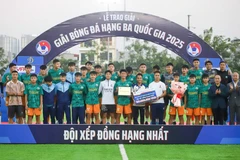 Câu lạc bộ Trẻ Phù Đổng giành quyền thăng hạng trên cương vị nhất bảng A. (Ảnh: VFF)