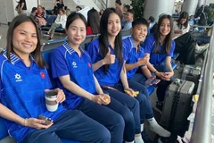 Đội tuyển nữ Việt Nam lên đường sang Thái Lan tham dự SEA Games 33. (Ảnh: VFF)