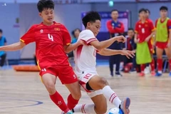U16 futsal Việt Nam có trận hòa trong ngày ra quân Giải futsal U16 Đông Nam Á 2025. (Ảnh: VFF) 