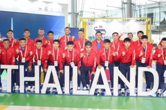 Ban huấn luyện và các cầu thủ tuyển futsal Việt Nam sẵn sàng cho hành trình SEA Games 33. (Ảnh: VFF)