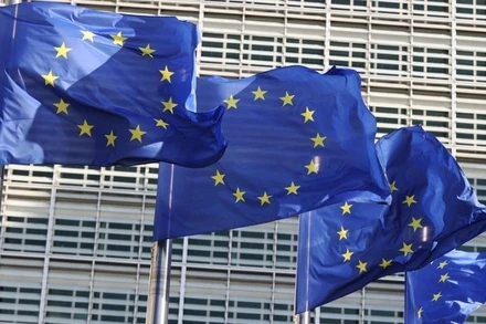 Cờ của Liên minh châu Âu (EU). (Ảnh: Tân Hoa xã)