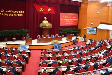 Hội nghị toàn quốc tổng kết công tác phòng, chống tham nhũng, lãng phí, tiêu cực nhiệm kỳ Đại hội XIII của Đảng. (Ảnh: ĐĂNG KHOA)