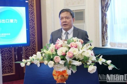 Tham tán Nông Đức Lai phát biểu tại Hội nghị.