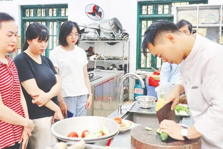 Lớp Kỹ thuật chế biến món ăn tại Trường cao đẳng Bách Nghệ Hà Nội. (Ảnh HT)