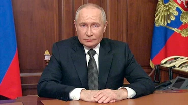 Tổng thống Nga Vladimir Putin phát biểu trước người dân ngày 21/11. (Ảnh: KREMLIN.RU)