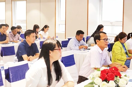 Các học viên tham gia Lớp bồi dưỡng nâng cao kiến thức quyền tác giả, quyền liên quan. (Ảnh ĐẮC MẠNH)