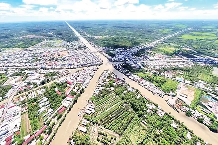 Đô thị Ngã Bảy nhìn từ trên cao.