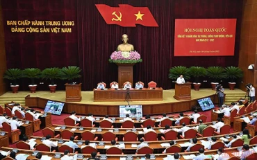 Quang cảnh Hội nghị toàn quốc tổng kết 10 năm công tác phòng, chống tham nhũng, tiêu cực.