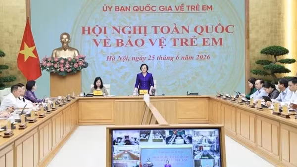 Quang cảnh Hội nghị toàn quốc về bảo vệ trẻ em, ngày 25/6/2026. (Ảnh: VGP) 