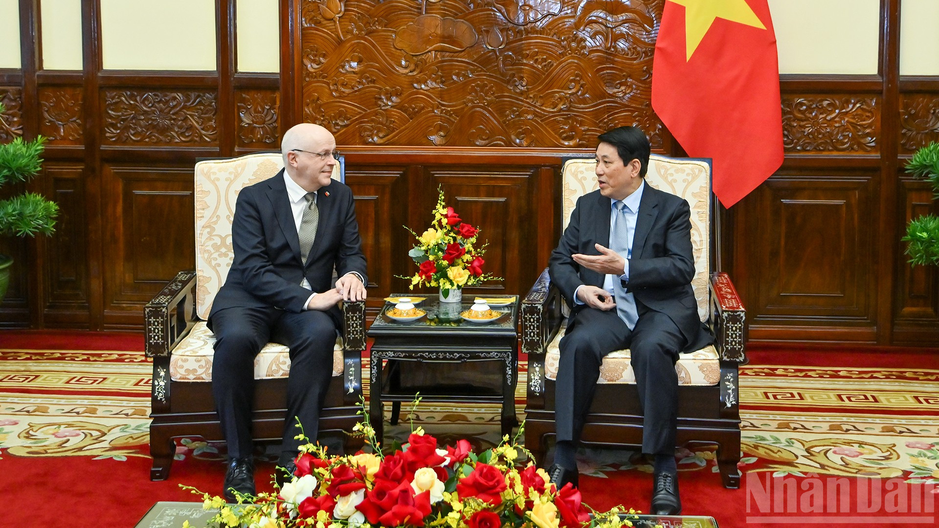 Chủ tịch nước Lương Cường tiếp Đại sứ Phần Lan tại Việt Nam Keijo Norvanto.