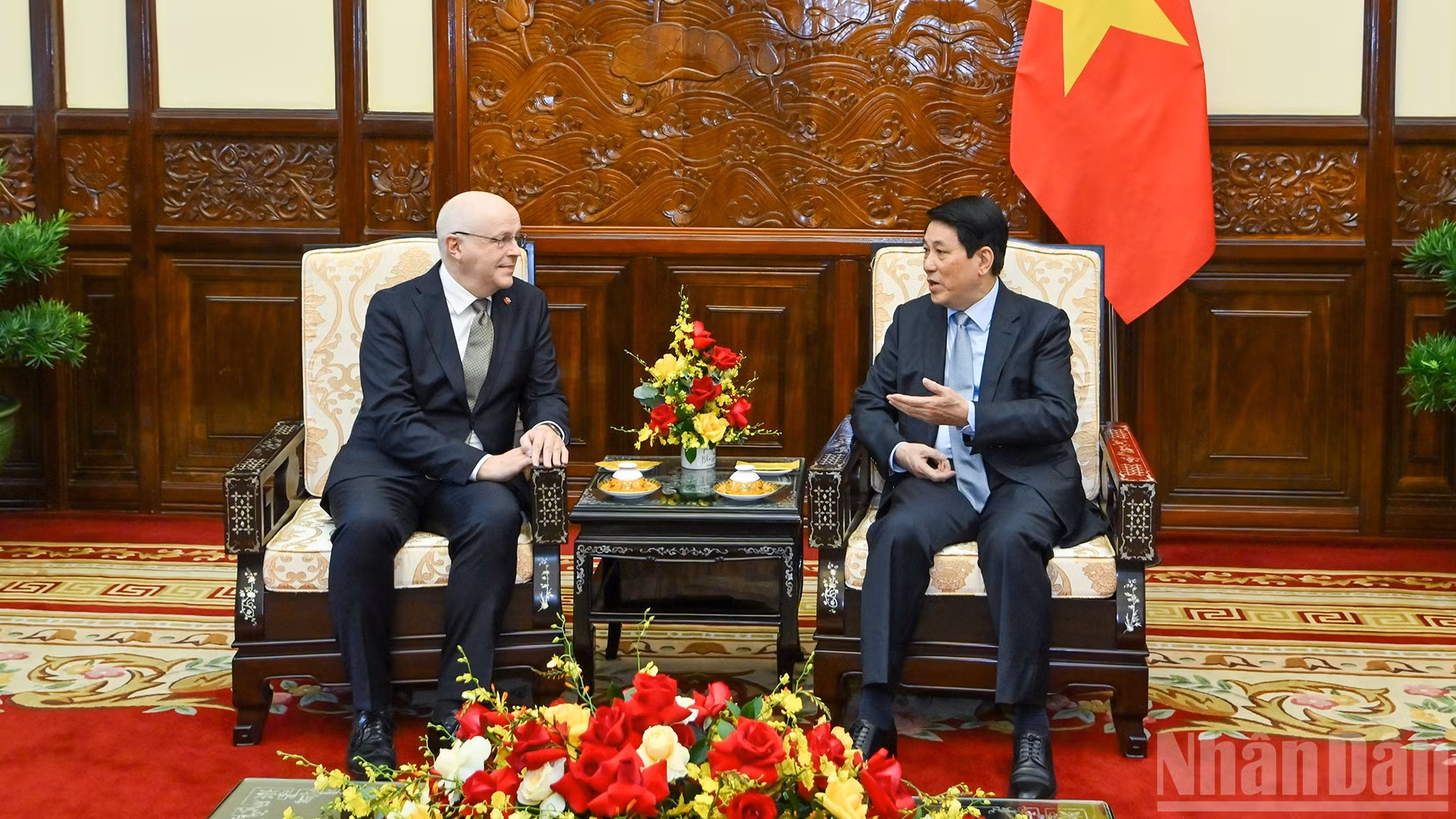 Chủ tịch nước Lương Cường tiếp Đại sứ Phần Lan tại Việt Nam Keijo Norvanto.