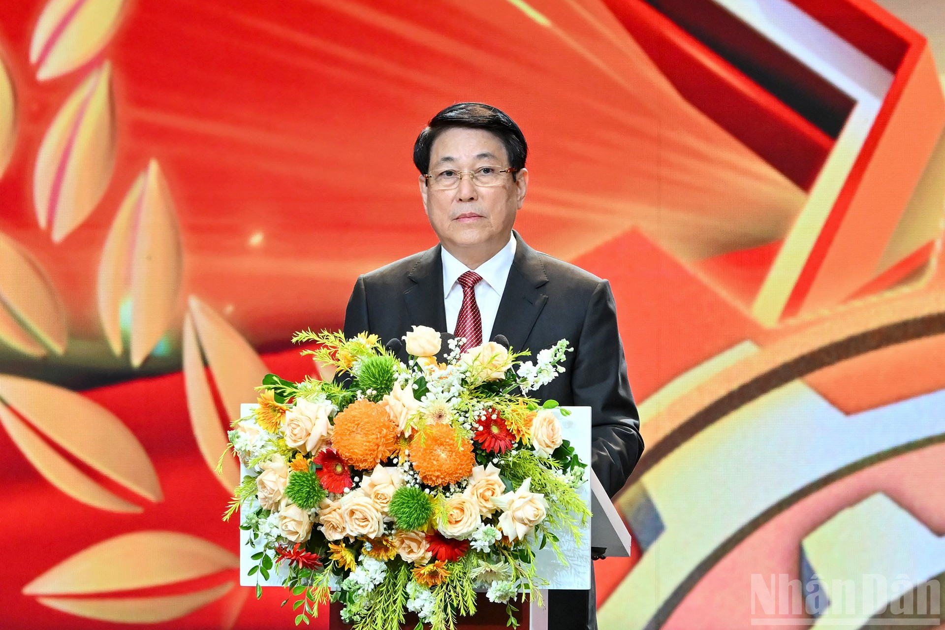 Chủ tịch nước Lương Cường phát biểu. ndo_br_16.jpg
