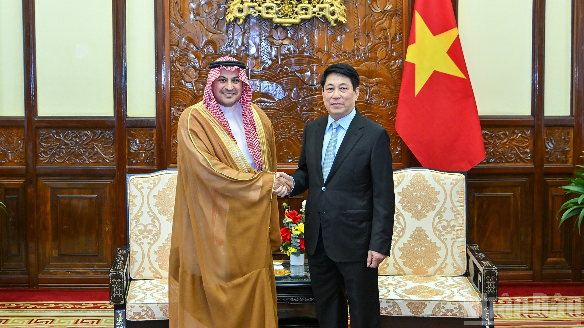 Chủ tịch nước Lương Cường và Đại sứ Saudi Arabia tại Việt Nam Mohammed Ismaeil A.Dahlwy.