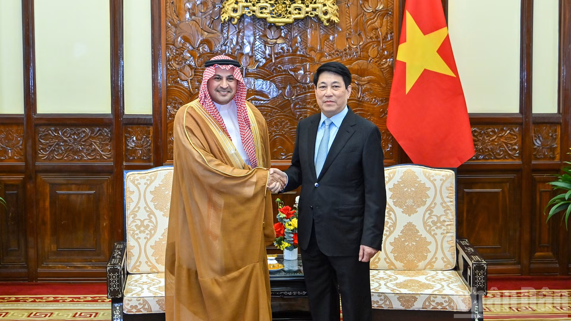 Chủ tịch nước Lương Cường và Đại sứ Saudi Arabia tại Việt Nam Mohammed Ismaeil A.Dahlwy.