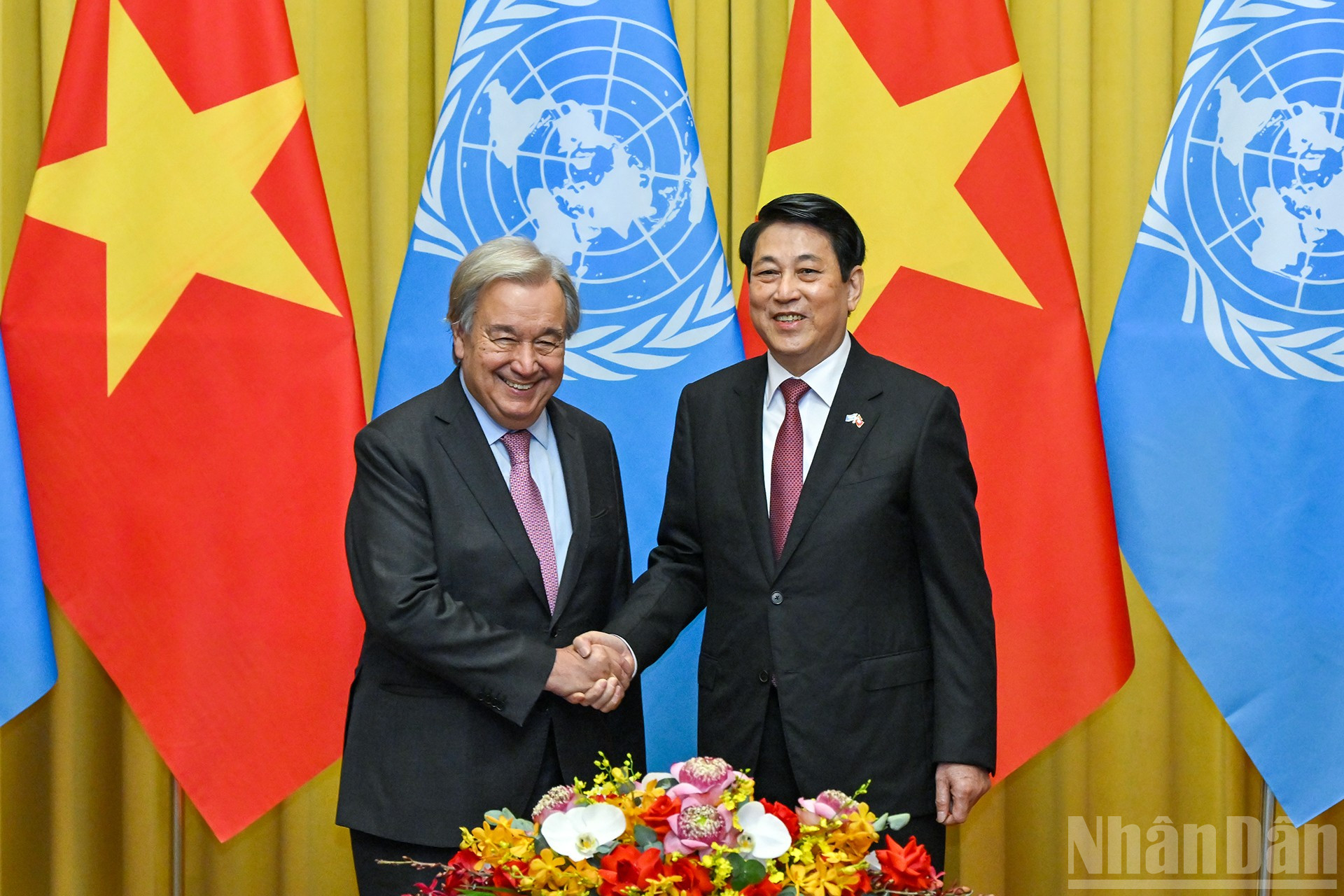 President Luong Cuong och FN:s generalsekreterare António Guterres vid samtalen. ndo_br_3.jpg